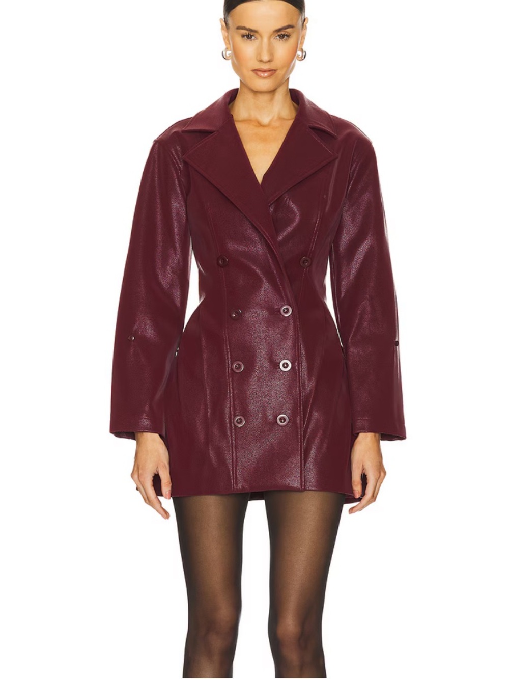 Julieta Faux Leather Coat in Burgundy
LOBA - Picture 4 of 6